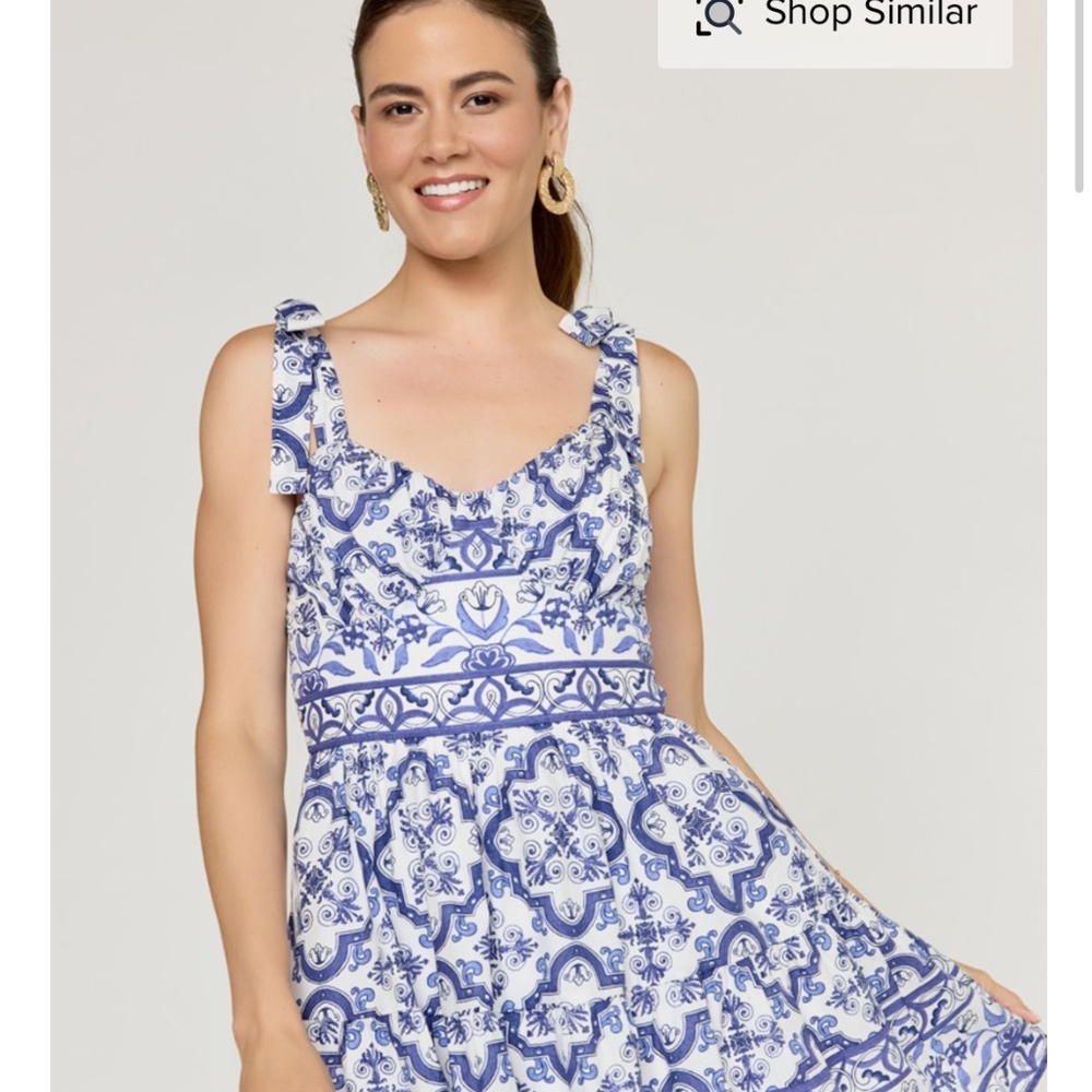 Blue and white print Dress francescas